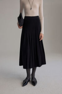 epoque de rueen | Wool Slim Intellectual A-line Grey Skirt