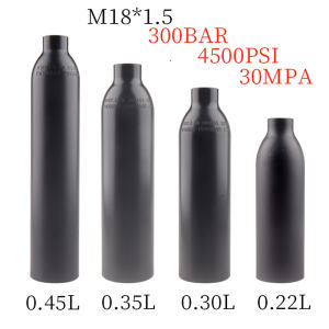 HPA M18*1.5 Station 0.22/0.3/0.35/0.45L Compressed Bottle Soda Water Stream Cylinder Softair Scuba 300BAR 4500PSI Air Tank For Diving Aquarium Accesories Black Aluminum C02 Equipment