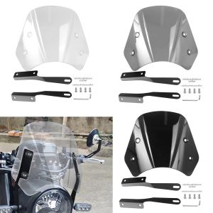 Universal รถจักรยานยนต์ 5-7 ในกระจก Retro มอเตอร์ไซด์ Wind Deflector สําหรับ Cafe Racer Royal Enfield Honda Yamaha Kawasaki Suzuki