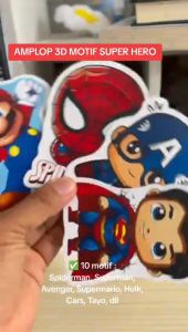 20 PCS AMPLOP 3D MOTIF SUPER HERO AMPLOP LEBARAN NATAL TAHUN BARU IMLEK