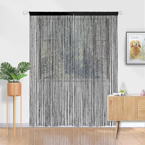 100X200Cm Multi-Color Straight Line Curtains for Living Room Wedding Decoration Silk Thread Curtains Suitable for Home Door Curtain Decoration Factory Direct Sales Tassel Curtains