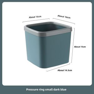Desktop Square Small Trash Can Plastic Office without Cover Classification Garbage Box with Pressure Ring Mini Living Room Wastebasket