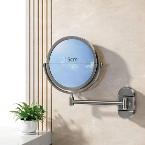 TEKANAI | Wall-Mounted Suction Cup Lighted Extendable Folding Rotation No-Drill Magnifying Makeup Mirror