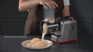 เครื่องหั่นผัก ผลไม้ มันฝรั่ง แครอท สลัด เครื่องสไลด์ผักไฟฟ้า วัสดุสเตนเลส (พร้อมส่ง)