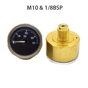 HPA M10*1 1/8BSP 350BAR Pressure Gauge Black 28MM Paintball Regulator Scuba Diving CO2 Soda Water Station Aquarium Air Tank Soft Accesories