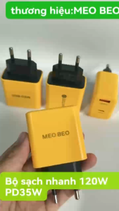 Bộ sạc nhanh QC3.0 PD35W type-c120W 3cổng sạc nhanh ổn định cổng sạc USB yo TypeC dành cho các dòng Công nghệ GAN chống quá tải nhiệt