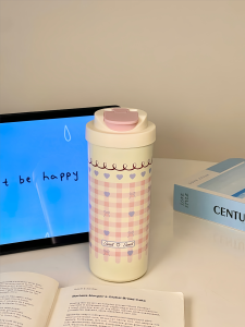 Cốc Cà Phê Bằng Thép Không Gỉ Cách Nhiệt 550ml Có Ống Hút Cốc Nước Nữ Mới 2025 Thiết Kế Cao Cấp Cốc Đi Bộ