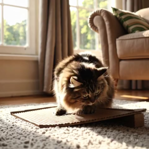 Kitten Scratching Board Corrugated Cat Scratcher Pad with Catnip Toy Kitten Claws Interactive Cat Toy Peralatan Kucing