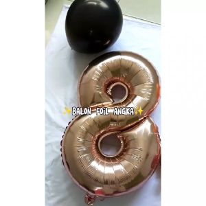 Balon Foil Huruf Alfabet A-Z Warna Emas Gold 16inch 40cm Dekorasi Pesta