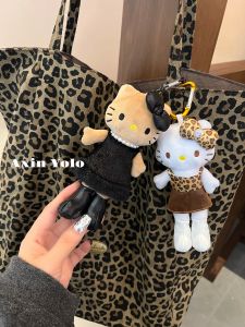 Yolo Plush Toy Key Bag Buckle Versatile Black Leather Long Legs Hellokitty Pendant Fashionable Bag Accessory from China