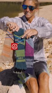 INJINJI ถุงเท้าวิ่งแยกนิ้ว ผู้หญิง WMN RUN LW NO SHOW COOLMAX XTRA 2024 GRAY ข้อสั้น สีเทาใหม่