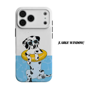 Summer Dalmatian Dog Phone Case for iPhone 18 17 16 15 14 13 12 11 Air Pro Max Plus Double-layer Cover