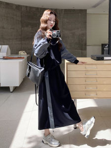 Loose Fit Casual Style Two-Piece Set Womens Sweatshirt Mini Skirt Autumn Collection Comfortable Polyester Blend