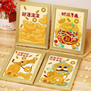 2025 New Year Diamond Painting Pachira Macrocarpa Handmade DIY Diamond Stickers Diamond Diamond Full Diamond Brick Painting Snake Year Decorative Painting