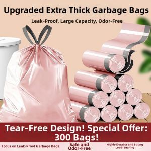 Convenient Rope Drawstring Extra Thick Trash Bags