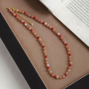 สร้อยคอโซ่ไหปลาร้าธรรมชาติสำหรับผู้หญิง โซ่ไหปลาร้าสีแดงใต้แสงแดด โซ่ไหปลาร้าสีขาวสำหรับฤดูร้อน เครื่องประดับแฟชั่นแบบใหม่