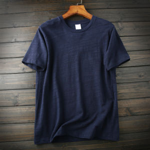 เสื้อยืดคอกลมแขนสั้นผ้าฝ้ายไผ่ระบายอากาศได้ดีสำหรับผู้ชาย ทรงหลวม สไตล์ย้อนยุค ฤดูร้อน 2023 เสื้อผ้าทำงานสไตล์ยุโรปและอเมริกัน