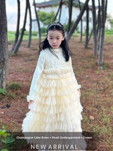 Girls Lace Tutu Dress Sleeveless Cake Skirt