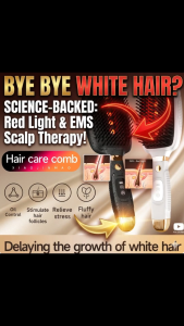 [SG Stock] 3-in-1 EMS Scalp Massager Comb | Red Light LLLT Laser Hair Growth Device | Electric Vibration Head Brush for Anti-Hair Loss | USB Rechargeable