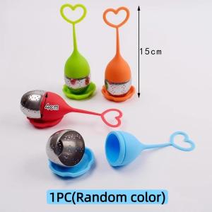 ⚑Silicone Loose Leaf Tea Infuser Food Safe Silicone Handle Stainless Steel Filter For Home Office Travel Tea Making