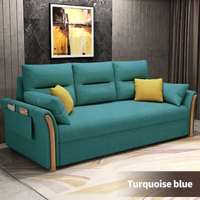 (HOME+) Sofa Bed Foldable Multifunctional Fabric Sofa Bed Living Room Folding Lazy Sofa