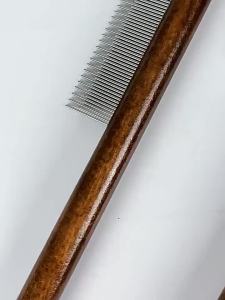 Stainless Steel Pet Hair Remover Comb for Cats And Dogs with Wooden Handle - Flea And Tick Grooming Tool Pet Supplies