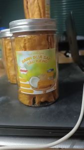 Bánh dừa nướng Sầu Riêng (dừa sáp) - Thơm dai Ngon- Đặc sản mới của Bến Tre- Túi 100grhộp 200gr