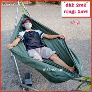 Kèm 3m Dây - Võng Dù Cá Sấu 2 Lớp Dày Đẹp KT (2m2 x1m4) - Tải Trọng 150kg - Võng Du Lịch Dã Ngoại - Võng Dù Chất Lượng Giá Rẻ