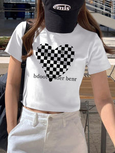 Áo Thun Cotton Tay Ngắn Màu Trắng Dành Cho Nữ Thiết Kế Vai Áo Ngắn Hình Trái Tim Thời Trang Xuân 2024 Thương Hiệu Beka Moda