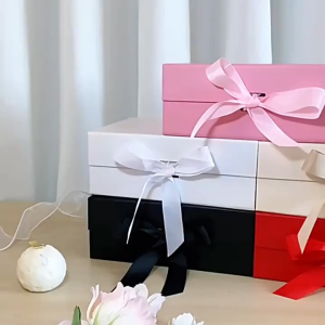 Premium Magnetic Closure Gift Box with Ribbon - Premium Rigid Presentation Box for Jewelry Cosmetics ect.