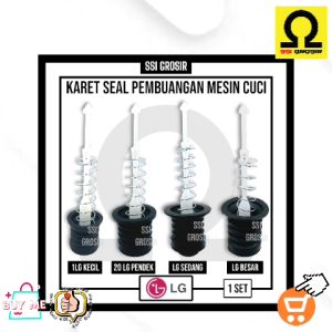 1 SET LENGKAP KARET SEAL SIL PEMBUANGAN AIR MESIN CUCI LG 2 TABUNG