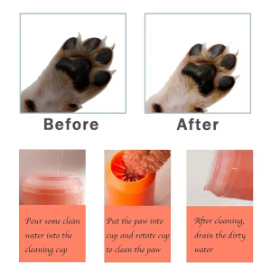 Portable Pet Paw Cleaner Cup Soft Silicone Combs for Dogs Cats Outdoor Pet Foot Washer Quick Feet Wash Cleaning Tool