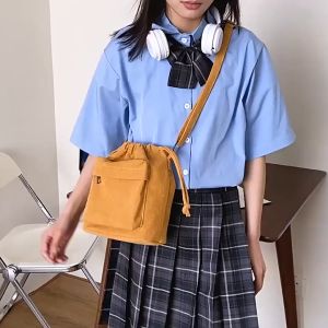 Tokochi Gemini Bag Tas Selempang Wanita Tali Serut Casual Korean Style Tas Selempang Serut Oshi Canvas Premium Tebal