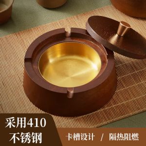 ซองบุหรี่ไม้walnut สูงสุดพร้อมฝาปิดสำหรับใช้ในบ้านสำนักงาน ห้องนั่งเล่น บาร์ สตูดิโอ งานปาร์ตี้ ของขวัญที่สร้างสรรค์และทันสมัย