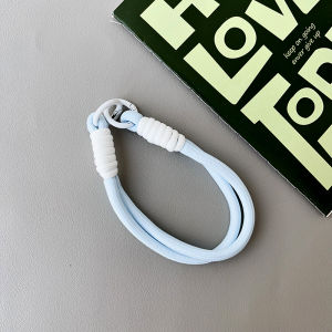Handcrafted Dual Ear Keychain Phone Case Holder Short Braid Beverage Carrier Wrist Strap Mobile Phone Chain Accessory