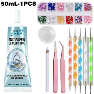 B7000 Rhinestone Glue for Jewelry Making Clear Craft Glue with Precision Tips Dotting Pens for Metal Stone Nail Art Beading.