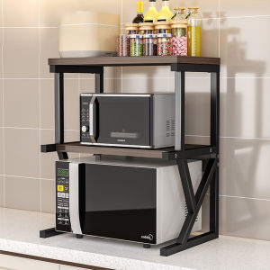 ชั้นวางไมโครเวฟ 2/3ชั้น เหล็ก+ไม้ รับน้ำหนักได้ถึง 40 กก ชั้นวางคร่อมไมโครเวฟ แข็งแรงทนทาน กันน้ำไม่เป็นสนิม COD