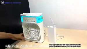 【1s cooling】Portable Air Conditioner Fan Electric Fan Air Cooler Fan Mini Air Conditioner Humidifier Air Purifier Portable Humidification Air Conditioner 7 Colored Lights With 5 Sprays Portable Fan Water Cooling Mist Fan