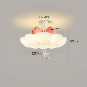 FANZHEN | Cartoon Bows and Clouds Pumpkin Design Creamy Ceiling Light
