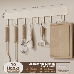 DANBIYIN | Ivory No-drill Kitchen Hook Rack