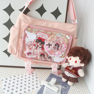 Wu Dong Xiaopu Original Everyday Joker Transparent Crossbody Bar Two-Dimensional Campus Cartoon Backpack Female [Ramune]]