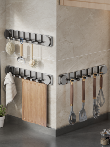 No Drill Wall Mounted Multi-Function Kitchen Organizer