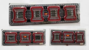 12/24V LED Truck Tail Lights Trailer Brake Lights Rear Dynamic Running Turn Signal Reverse Lamp Lorry Tractor Tailligh