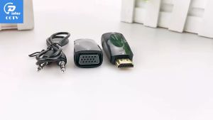 HDMI Male to VGA Female Konverter 1080P + Audio Kabel For TV Box Monitor PS5 Proyektor PC Laptop