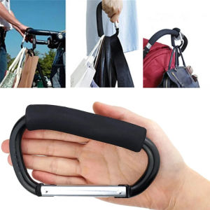 Heavy Duty Large Aluminum Carabiner Clip - Multi-Purpose Stroller Hook D-Ring Keychain & Bag Holder for Shopping & Purses
