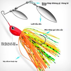 10G 14G Tua Rua Spinnerbait Dụ Với Kim Loại Lấp Lánh Để Câu Cá Mô Phỏng Mồi Ngăn Ngừa Rối Lý Tưởng Cho Nam Có Râu Nhiều Kịch Bản Câu Cá