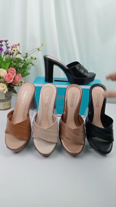 [ส่งเร็วพิเศษ!] 8am รองเท้าแฟชั่นส้นสูง รองเท้าแตะเพื่อสุขภาพส้นสูงแบบสวมใส่กระชับเก็บรูปเท้า ส้นพียู เพิ่มความสวยงาม SK0187