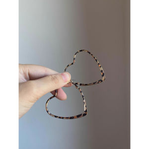 Exquisite S925 Sterling Silver Oversize Hoop Earrings Bold Vibrant Leopards Spotted Heart Fashion-forward Feminine DANGLE Earrings