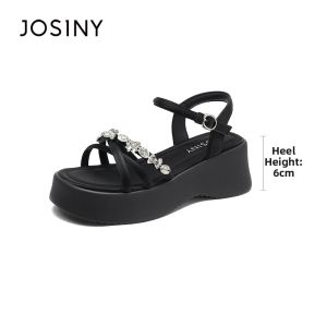 Josiny | Thick-soled Sandals with Straps and Crystals Female