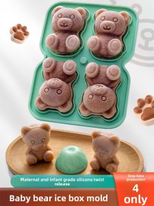 MONLEYTA | Food Grade Silicone Ice Cube Mold Bear Shaped Ice Maker For Home Use Ice Tray To Make Ice Cubes And Ice Balls Kitchen Tool